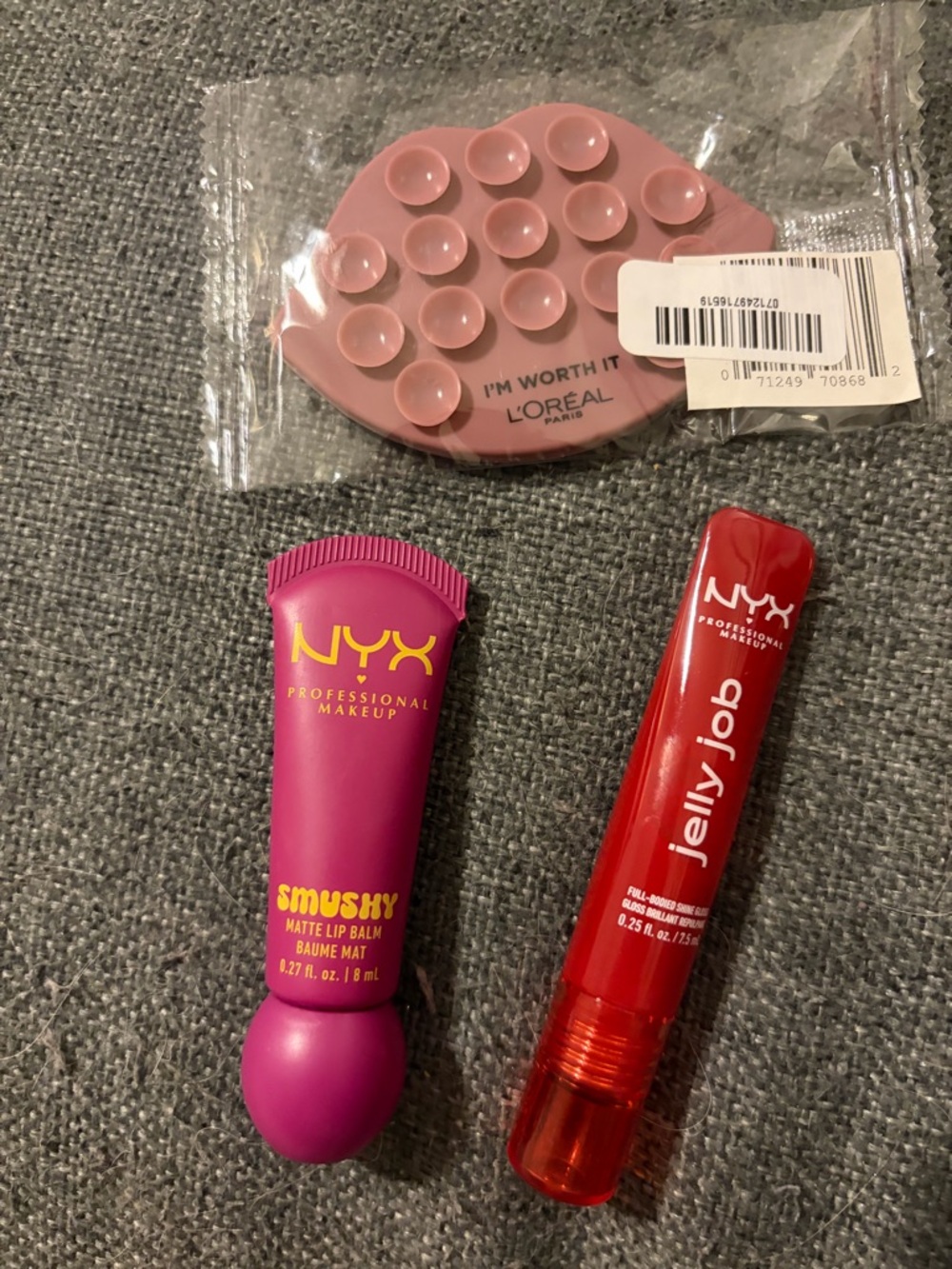 NYX Smushy Matte Lip Balm (Magenta) & NYX Jelly Joy Lip Gloss (Red)